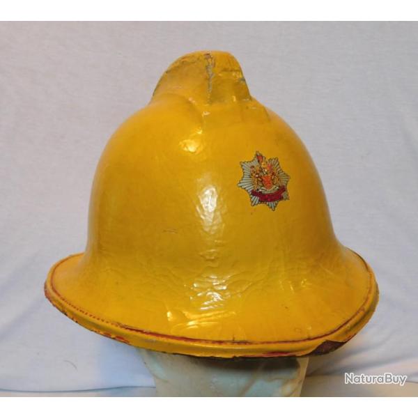 BEL ANCIEN CASQUE POMPIERS ANGLETERRE -VILLE de MANCHESTER