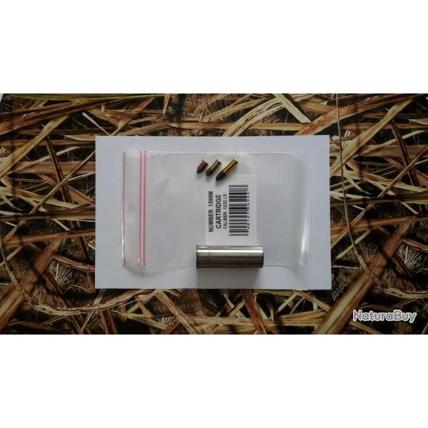 cartouche  reductrice calibre 12/22lr  en acier ideal piegeur et survie