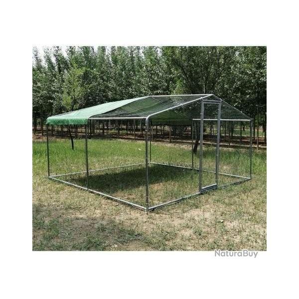 Poulailler  4x4x2,80m abri poule caille enclos voliere cage oiseau voliere jardin cielterre-commerce