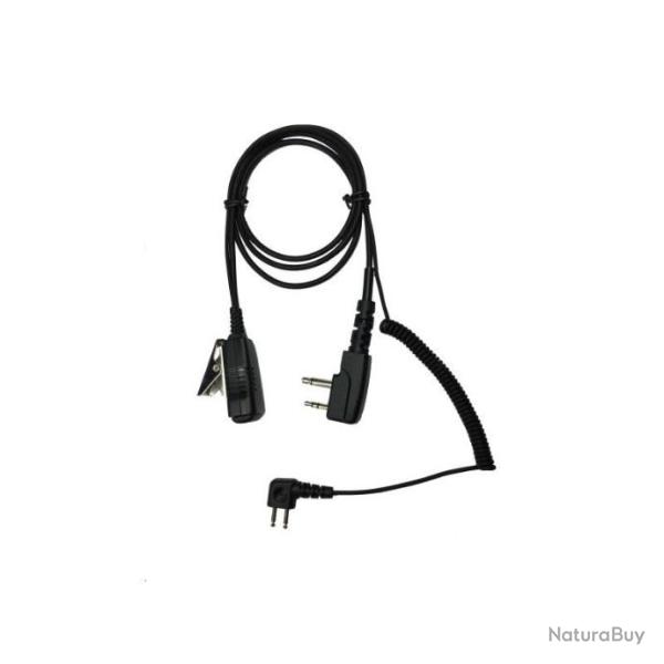 C�BLE MICRO POUR CASQUE ANTIBRUIT 3M PELTOR SPORTTAC - J22 - PRISE COUD�E - MIDLAND NEW