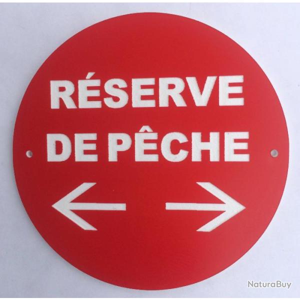 panneau R�SERVE DE PECHE + fl�che � gauche et droite � 150 mm signal�tique