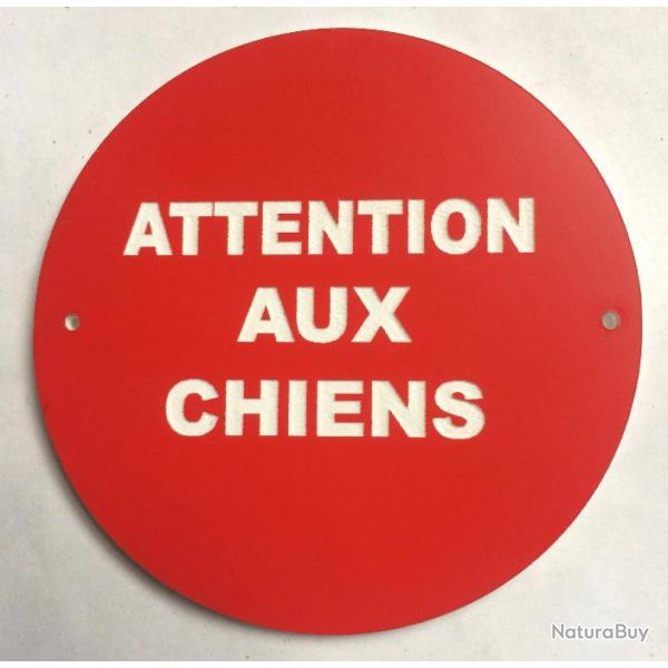 panneau "ATTENTION AUX CHIENS"  � 150 mm signal�tique