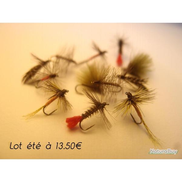 Lot de 12 mouches s�ches - sp�cial truite en �t�