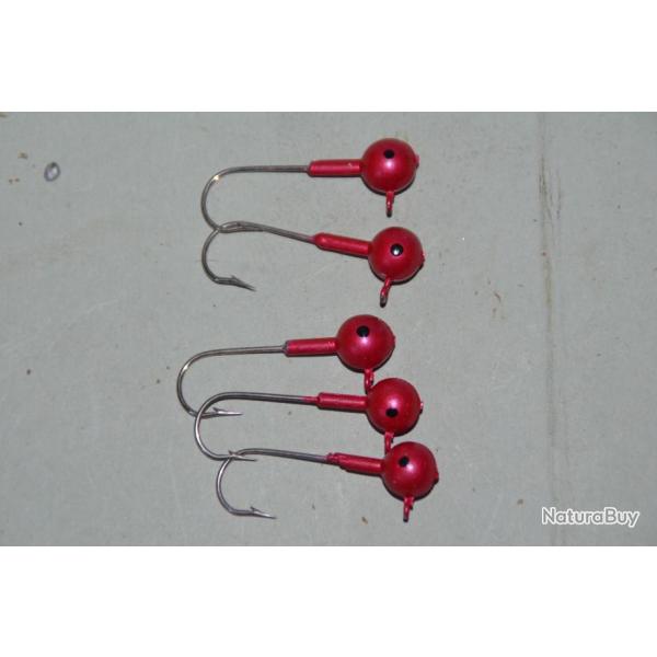 Lot de 5 hame�ons  plomb�e 5 grammes