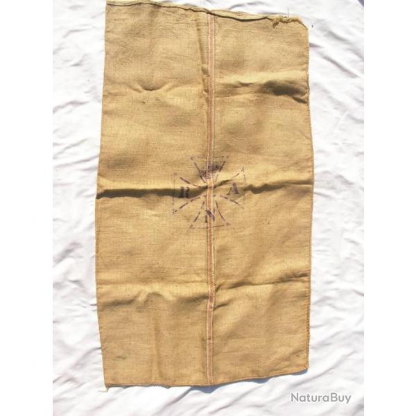 WW1 ALLEMAGNE SAC DE TRANSPORT DE COURRIER ALLEMAND EN TISSU TOILE DE JUTE HESSIAN AVEC CROIX RARE