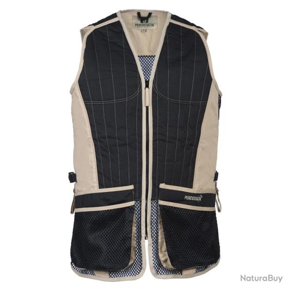 Gilet Ball Trap Noir Et Beige Percussion-S