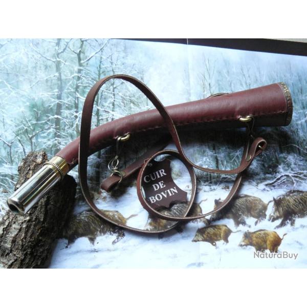Tr�s belle TROMPE / CORNE  37cm gain�e    MILLIENS...Avec bretelle cuir...