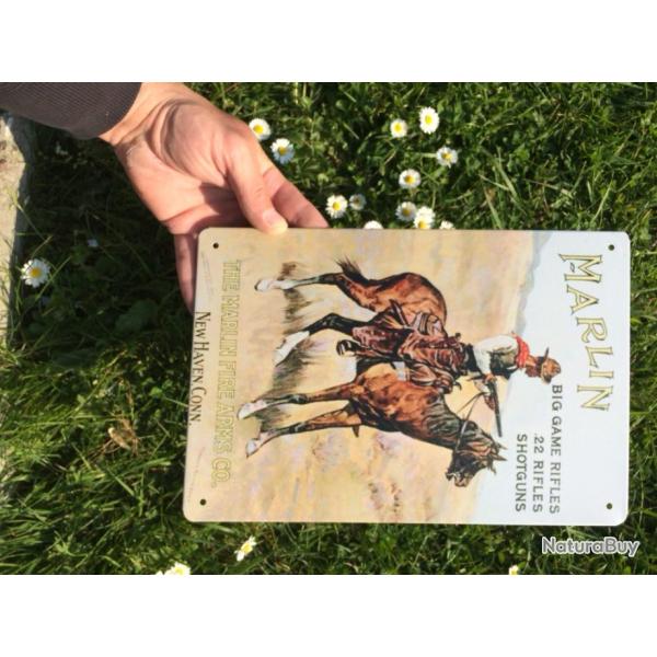 Plaque mtal dco - Marlin a cheval