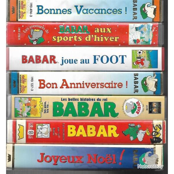 Babar en lot , hydravion, auto pvc figurines , livres, figurines, vhs , jouets de collection