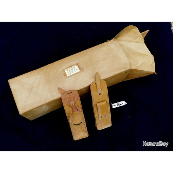 BOITE 20  ETUIS CUIR  P.M. MAT 49 - EN CONDITIONNEMENT MOBILISATION annes 1960