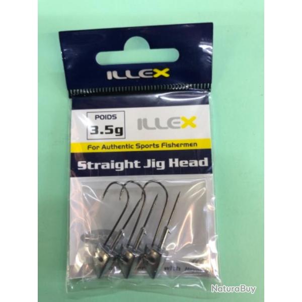 3 t�te plomb�e 3,50 gr  illex straight jig head p�che carnassier