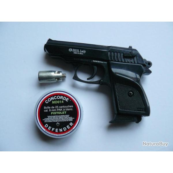 Pack Pistolet  blanc auto Lady Ekol