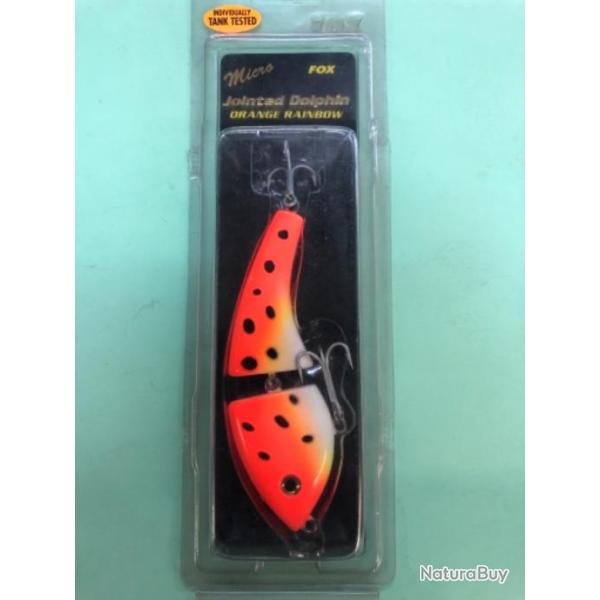 1 leurre 10 cm 20 gr micro jointed dolphin . Orange rainbow. Fox. P�che brochet