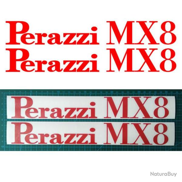 2x Perazzi Mx8 Vinyle Autocollant. Taille 290x40mm. Rouge