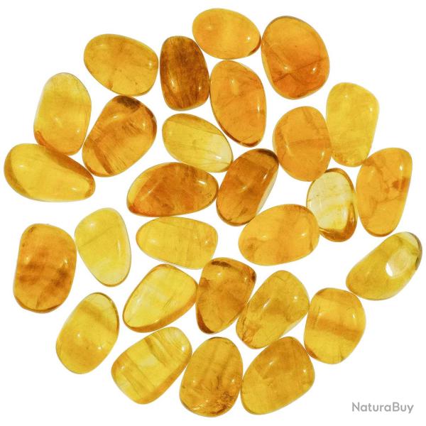 Pierres roul�es fluorite jaune - 2.5 � 3 cm - Lot de 2