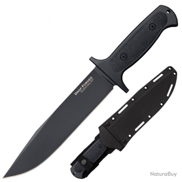 Couteau Cold Steel Drop Forged Survivalist Lame Acier 52100 Manche Acier Etui Secure-Ex CS36MH