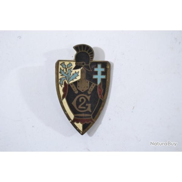 Insigne 2e Rgiment du Gnie 2 RG Drago dos guilloch H330