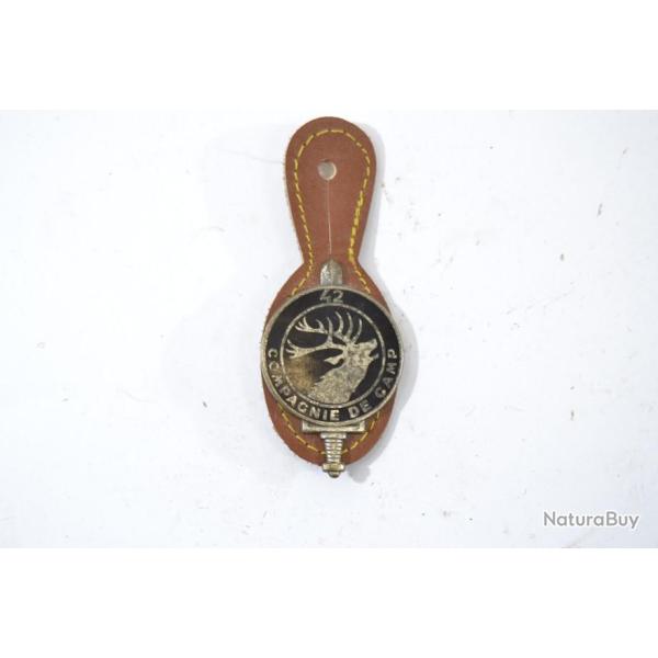 Insigne 42e Compagnie de Camp, 42 CC, Drago G1807 cerf, dos guilloch�, marquage invers�