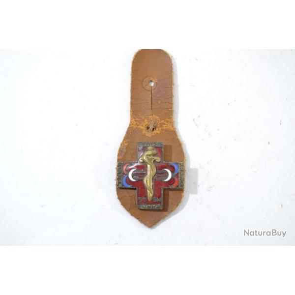 Insigne 53 Bataillon Mdical, 53 BM, Drago G859, mail, dos guilloch, attache deux bolros