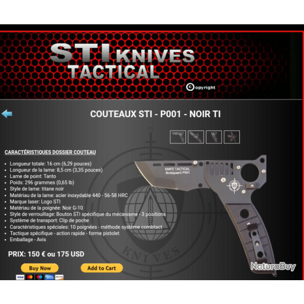 Couteau tactique sti knives P001