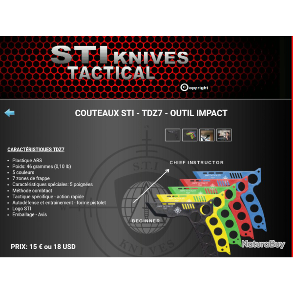 Couteau de self dfense TDZ7 sti knives