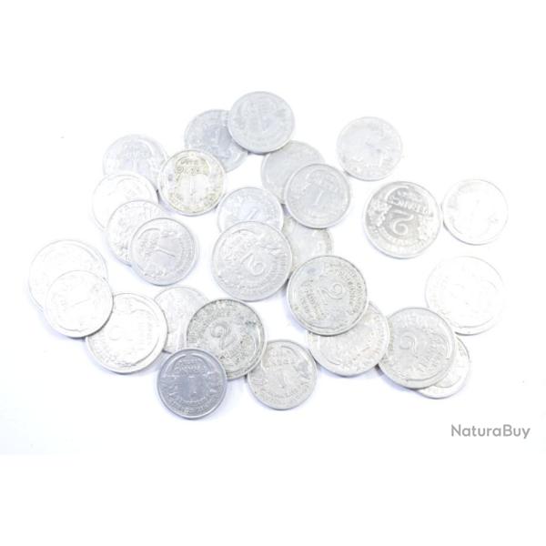 Lot monnaies Fran�aises en aluminium, ann�es 1945 - 1950. A trier