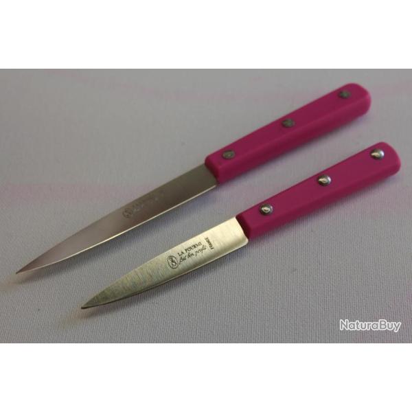 LOT DE COUTEAUX D'OFFICE MARQUE "LA FOURMI" MANCHE ROSE