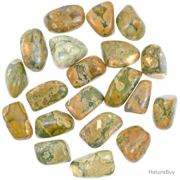 Pierres roul�es rhyolite verte - 2.5 � 3.5 cm - Lot de 2