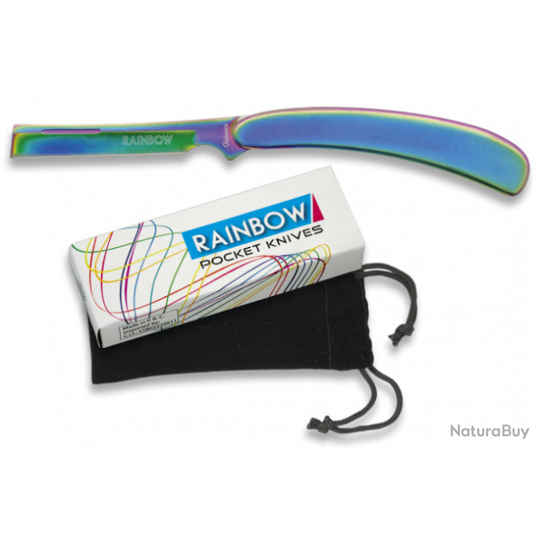 Couteau rasoir Old de poche  lame  de 6.7 cm  � RAINBOW � couleur Arc en Ciel