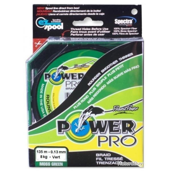 Tresse POWER PRO Verte 135m 0,13mm 8kg M. Green