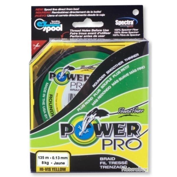 Tresse POWER PRO Jaune 135m 0,13mm 8kg