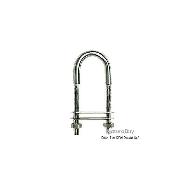 Cavalier en U AISI316 105 mm double plaque 50x15 mm