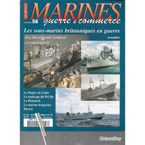 marines guerre et commerce 58 marines �ditions bizerte, sous marins britanniques , dupuy de lome