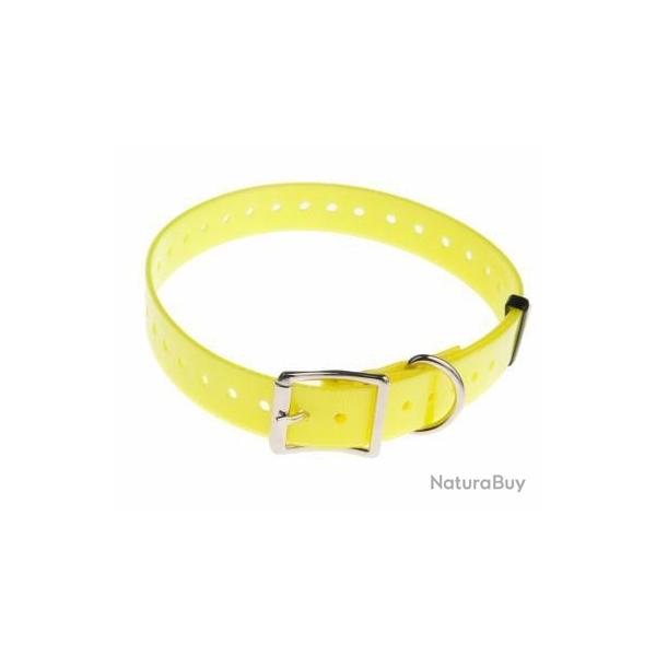 Sangle polyurthane jaune fluo - Largeur 18,5 mm - Longueur 68 cm