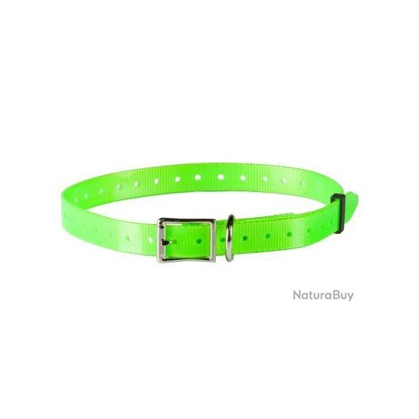 Sangle polyurthane vert fluo - Largeur 18,5 mm - Longueur 68 cm