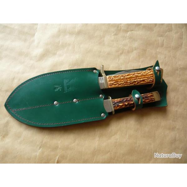Duo de couteaux de chasse, fabrication est-allemande haut de gamme, pi�ces de collection !!!