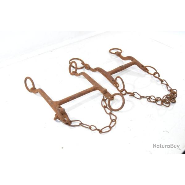 Paire de mors / bride de cavalerie, militaire ou civile, ensemble de grenier � restaurer