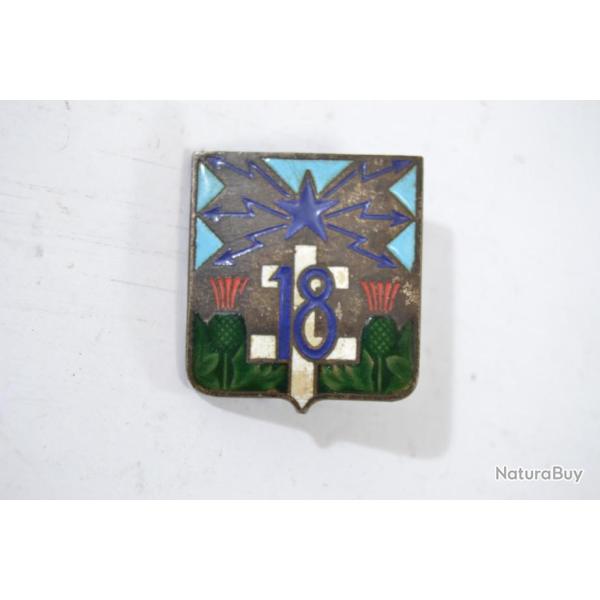 Insigne 18e Rgiment de Transmissions 18 RT Drago dos guilloch, H638 vertical