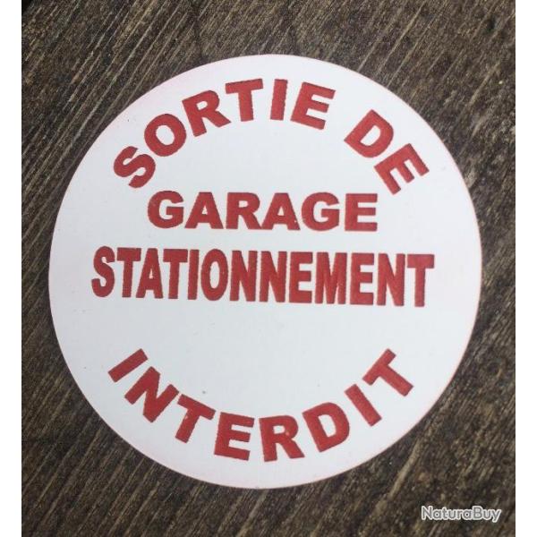 panneau blanc SORTIE DE GARAGE STATIONNEMENT INTERDIT � 200 mm