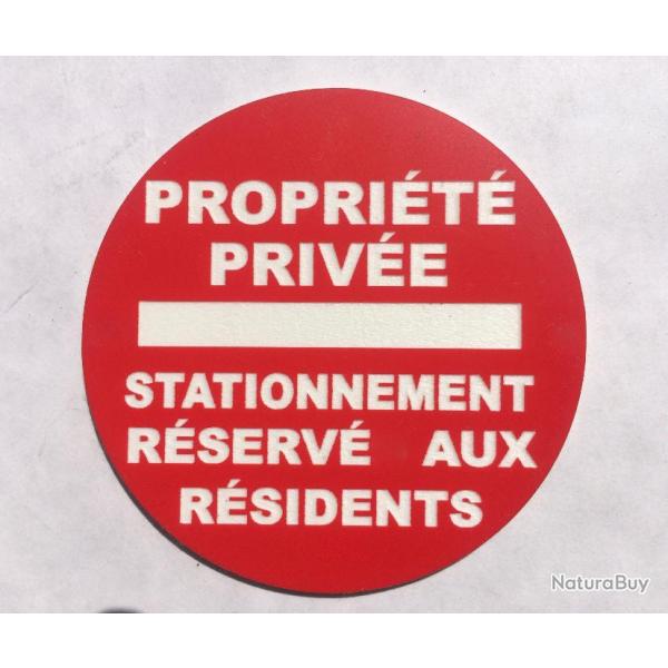 panneau PROPRIT PRIVE STATIONNEMENT RSERV AUX RSIDENTS  150 mm