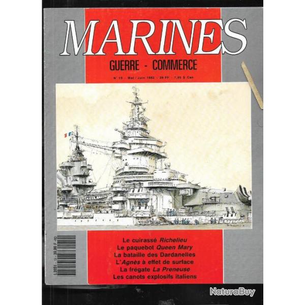 marines guerre et commerce n 19, le richelieu, dardanelles, fr�gate la preneuse, queen mary