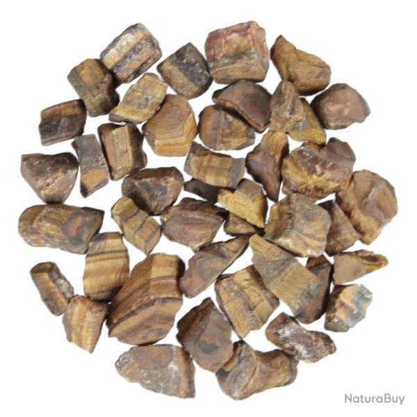 Pierres brutes oeil de tigre - 1.5 � 2.5 cm - 100 grammes