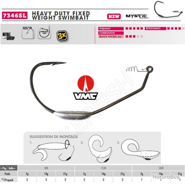 HAMECON TEXAN MYSTIC HEAVY DUTY FIXED WEIGHT SWIMBAIT VMC 14 g 11/0