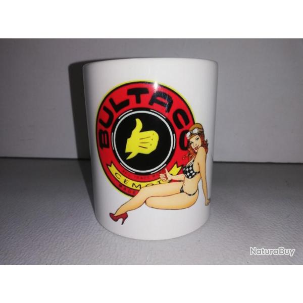 TASSE ceramique MUG COFFEE BULTACO PIN UP moto cross trial SHERPA MATADOR TSS