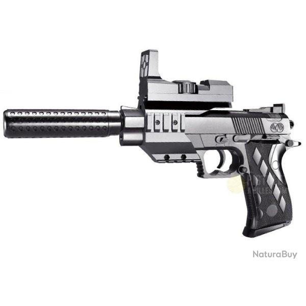 R�plique airsoft Vigor Airoft Pistolet 2122-B3 Spring avec silencieux et viseur