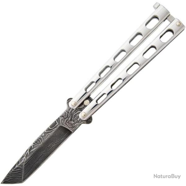 Couteau Papillon Damas Butterfly Balisong Bear & Son Lame Tanto Manche M�tal USA BCSS14AD