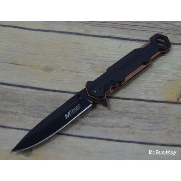 Couteau Tactical Urban MTech A/O Lame 3Cr13 Manche Aluminum Bronze Linerlock MTA1128BZ