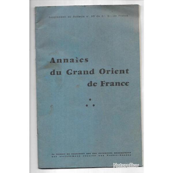 franc-ma�onnerie annales du grand orient de france et carte d'invitation , peu courant