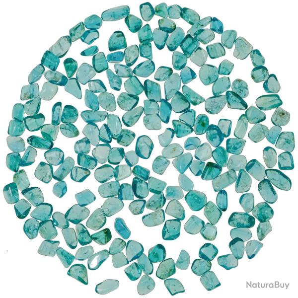 Pierre roul�e apatite n�on - Qualit� extra - 0.8 � 1 cm - Lot de 10