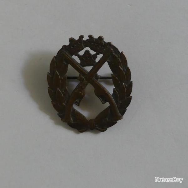 INSIGNE SUEDE WW2 RECOMPENSE NIVEAU BRONZE SHOOTING PISTOLET MILITAIRE